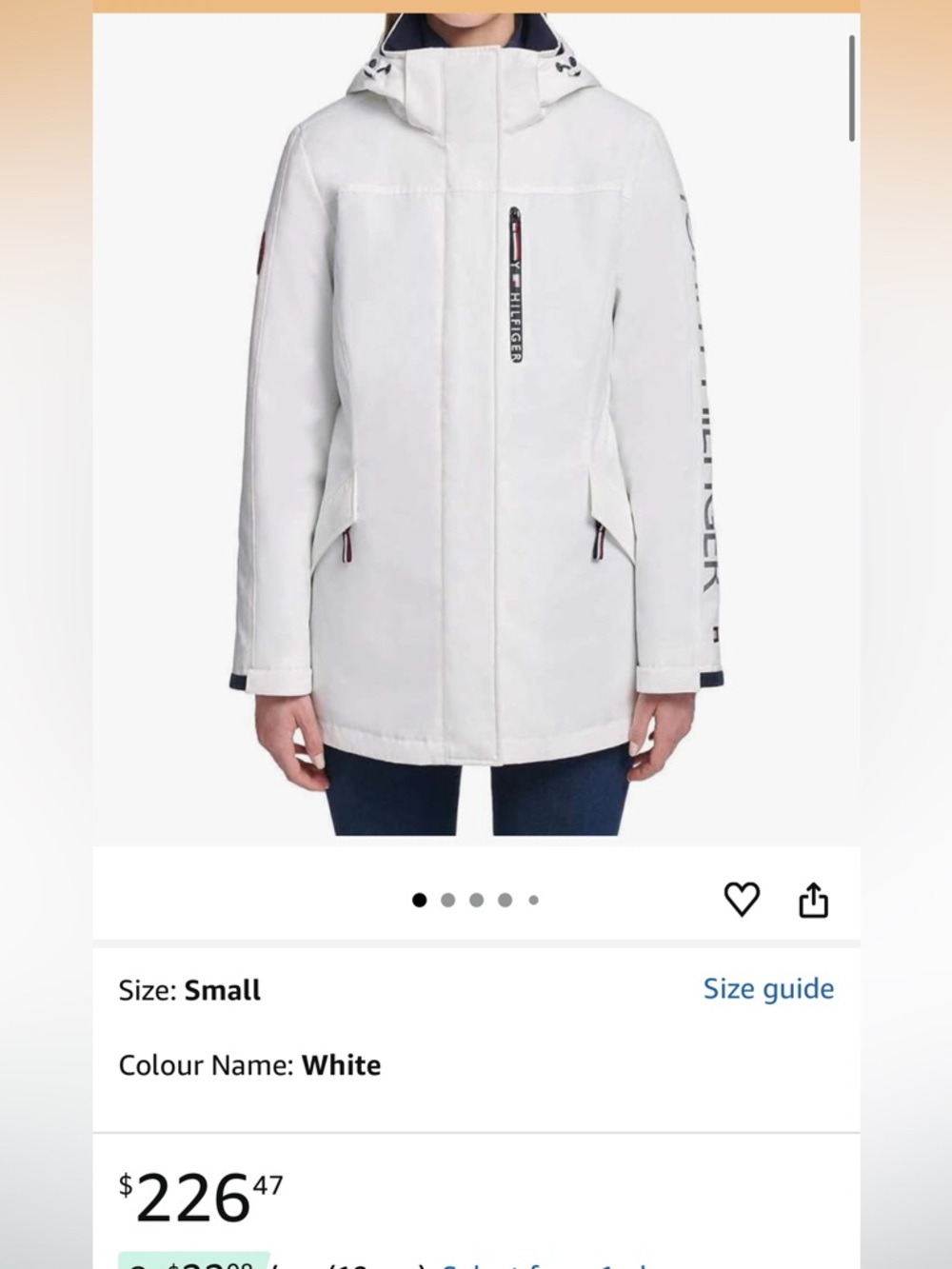Tommy Hilfiger all weather 3 in 1 system white jacket